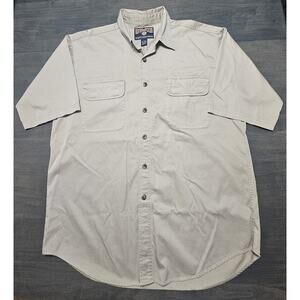 Duluth Trading Co Shirt Mens XL /Tall Khaki Button Down Work Canvas Outdoor